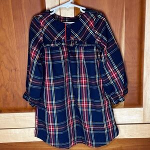 Crewcuts Girl’s Lightweight Flannel Classic Plaid Long Sleeve Dress Size 4-5